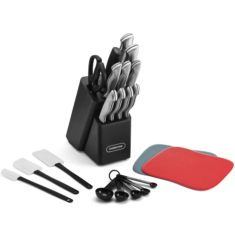 Farberware Classic 22-piece Stamped Stainless Steel Cutlery and Utensil Set knife set  kitchen knifes  kitchen knife set