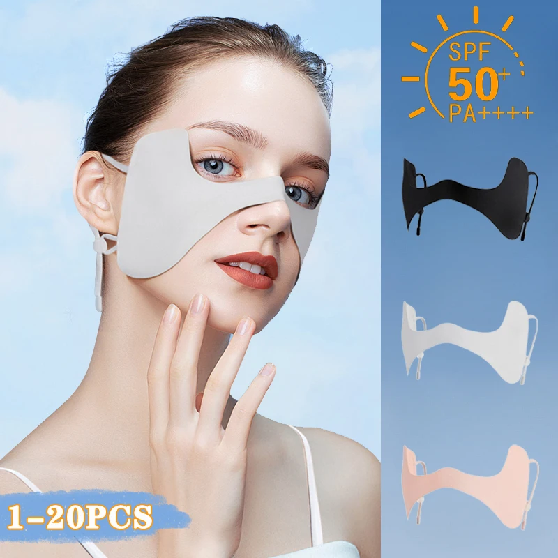 Hängende Ohrmaske aus Eisseide, spurloser Schmetterling, für Outdoor-Radfahren, Augenschutz, UV-Schutz, atmungsaktive Sonnenblende für Damen