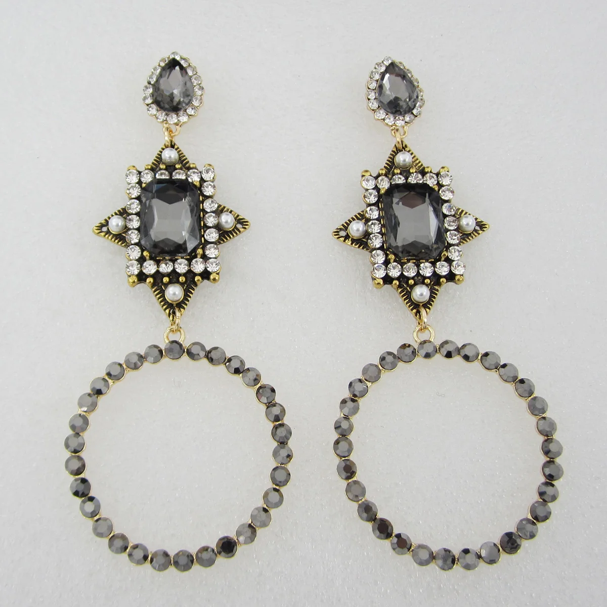Trendy Long Bohemian Big Drop Vintage Earrings For Women Exquisite Rhinestone Earrings Fashion Party Boutique Ear Jewelry