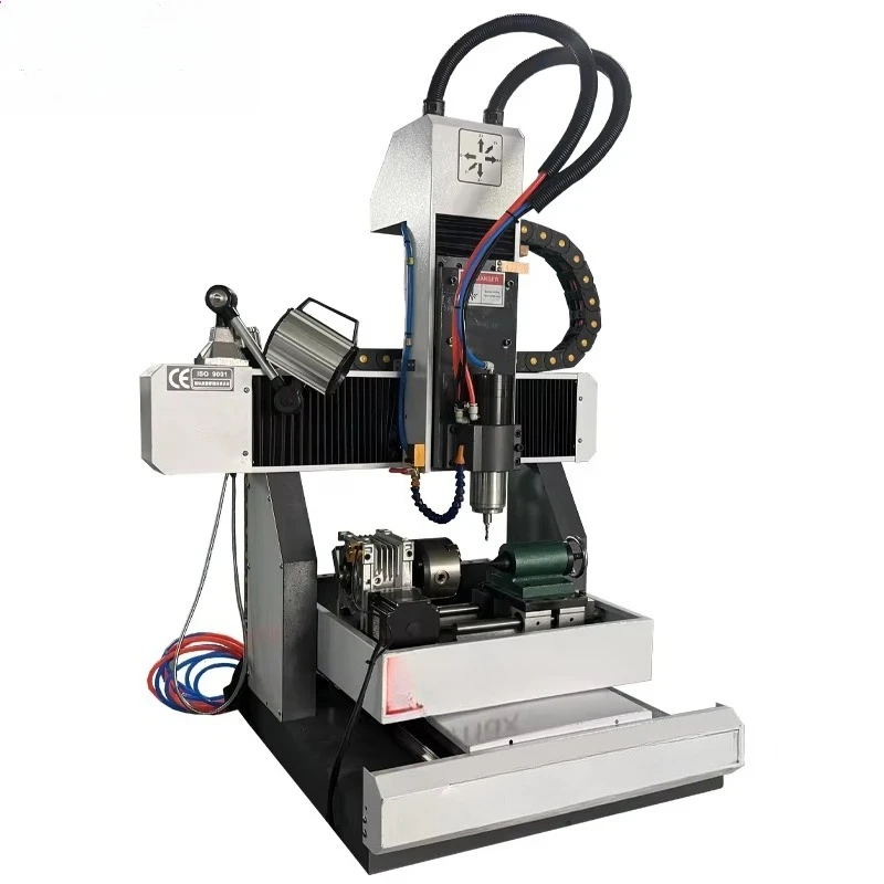 4 Axis Mini Desktop CNC Router 4040 Precision Engraving Machine for Metal Mold Processing and Carving Work