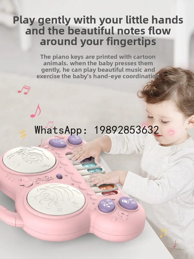 Giocattolo a tamburo con sonaglio per bambini Tamburo musicale a mano per bambini Educazione precoce educativa