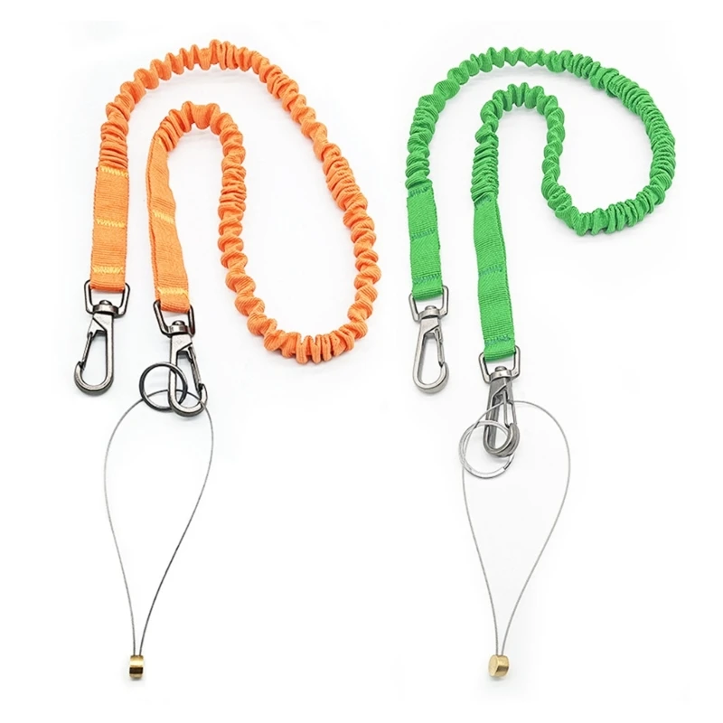 Tool Lanyard With Two Buckles Strap Anti-Falling Tool Tethers Lanyard Retractable Bungee Cord Climbing Restraint Lanyard