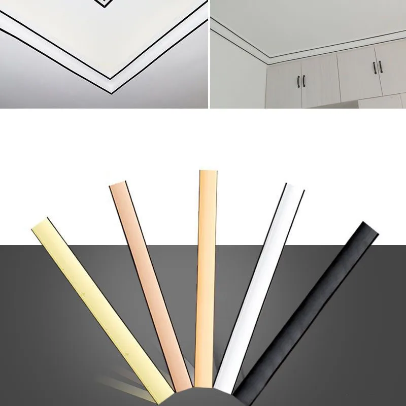 

5M PVC Decoration Line Self-adhesive Background Wall Edge Banding Strip Ceiling Furniture Tile Gap Sticker Decorate Gold Tape