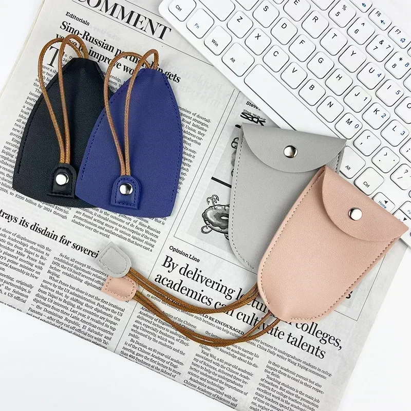 Creative Pull-Out Key Case Cover, Leather Large-Capacity Key Sleeve Keychain Bags, Cute Protector Car Key Fob with Holder Hook view 4