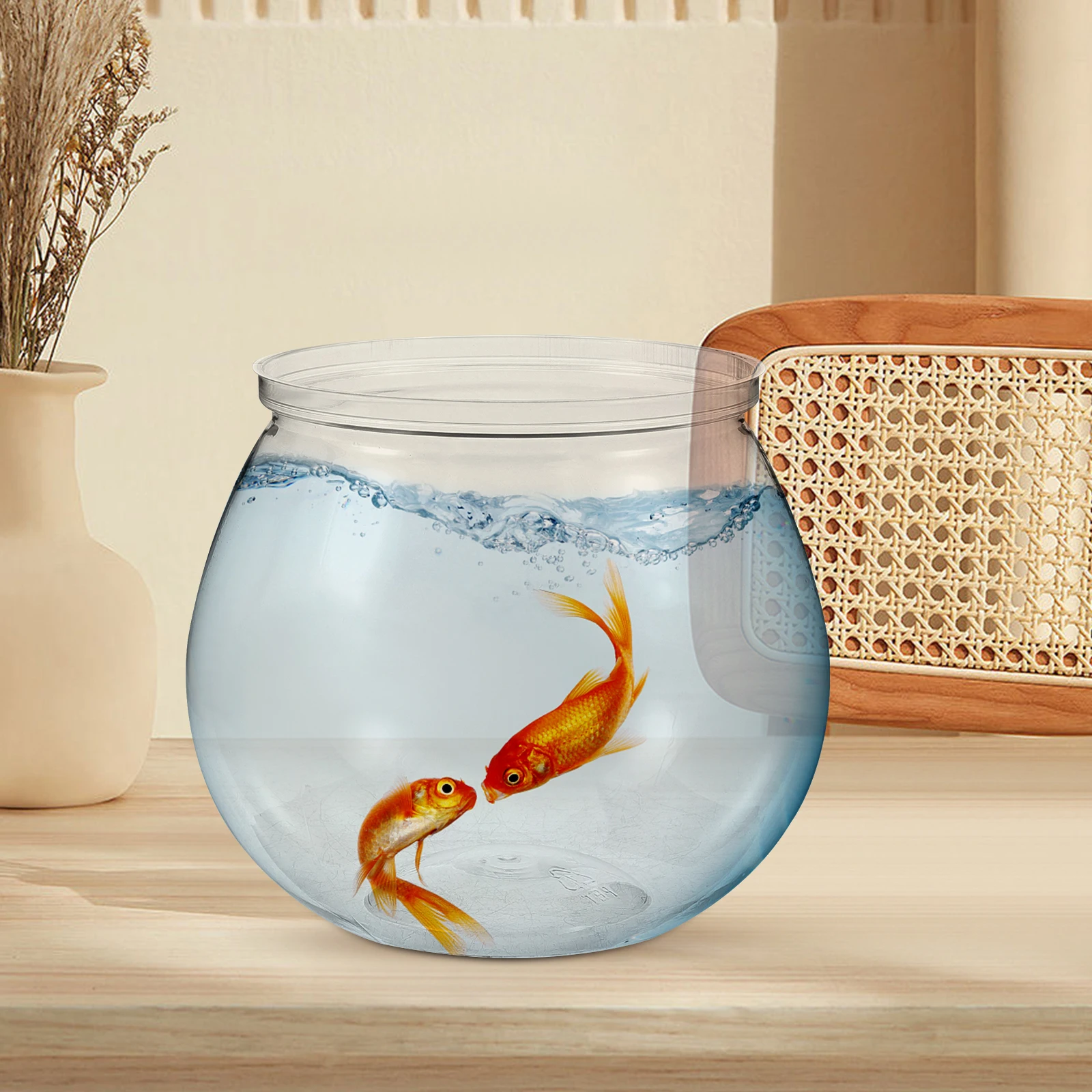 

3pcs Transparent Tank Plastic Aquarium Small Desktop Goldfish Bowl Lightweight Durable Fish Container For Home Office