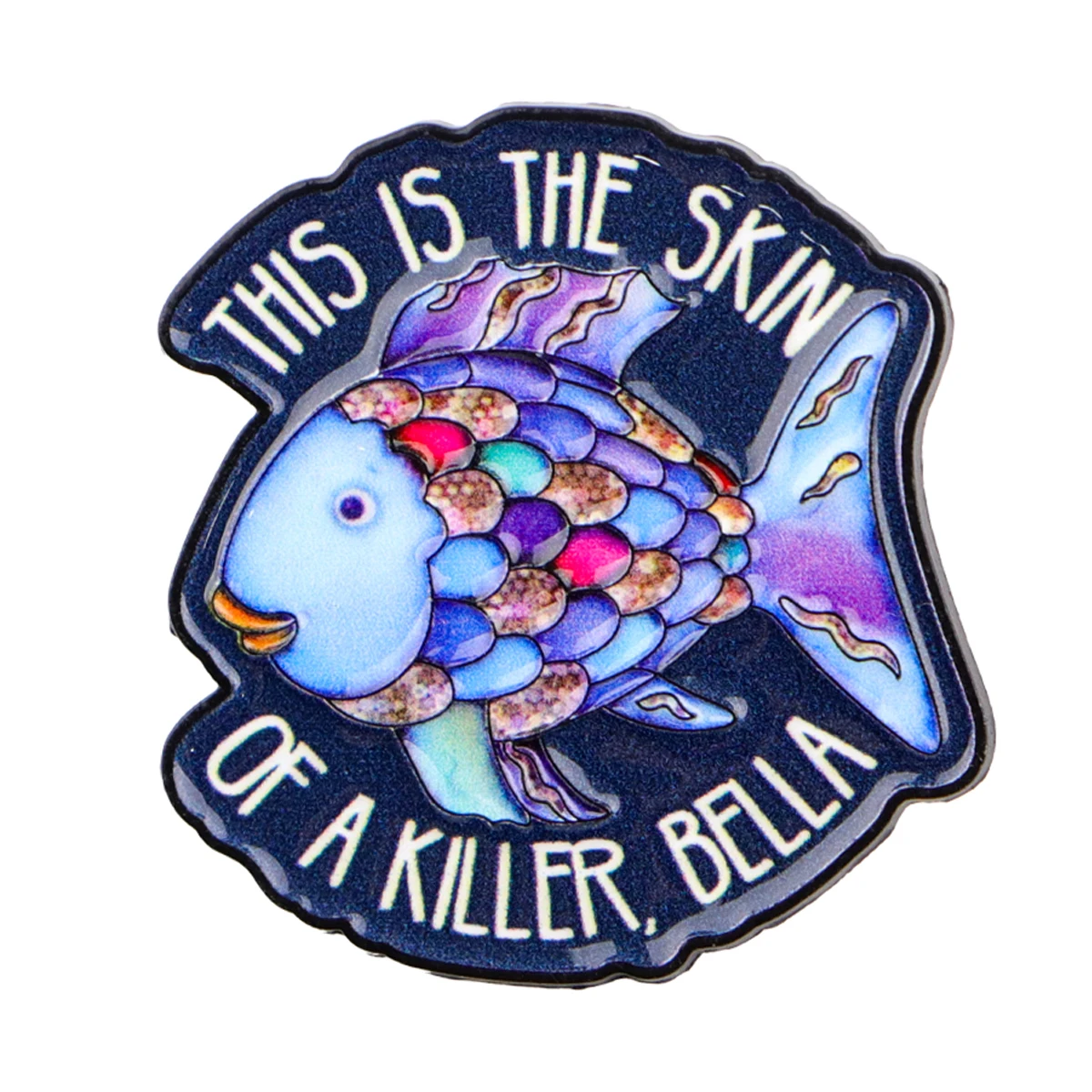 Twilight Enamel Pin, Colorful Fish Brooch Gift for Fans