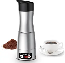 Portable Mini Espresso Machine 12V Car Coffee Maker – Stainless Steel Travel Coffee Pod Capsule Brewer with Cigarette Lighter Ad