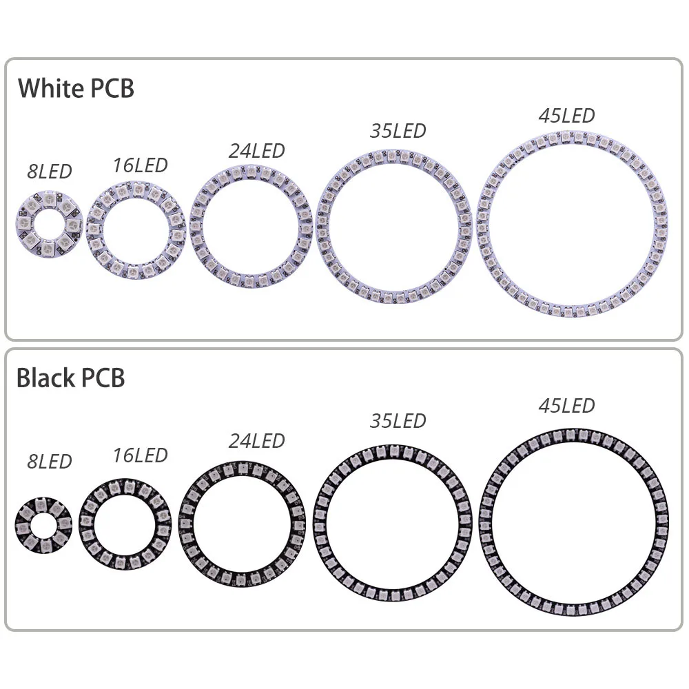 WS2812B DC5V Led 픽셀 링 Individul AddressabIe 링 5050 RGB WS2812 IC Led 모듈 및 14 키 잠금 USB 컨트롤러