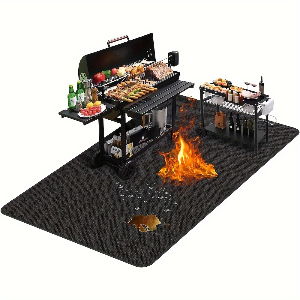 

Large 72 x 39 inches Under Grill Mats for Outdoor Grill | Double-Sided Fireproof | Waterproof | Oil-Proof | Easy to Clean