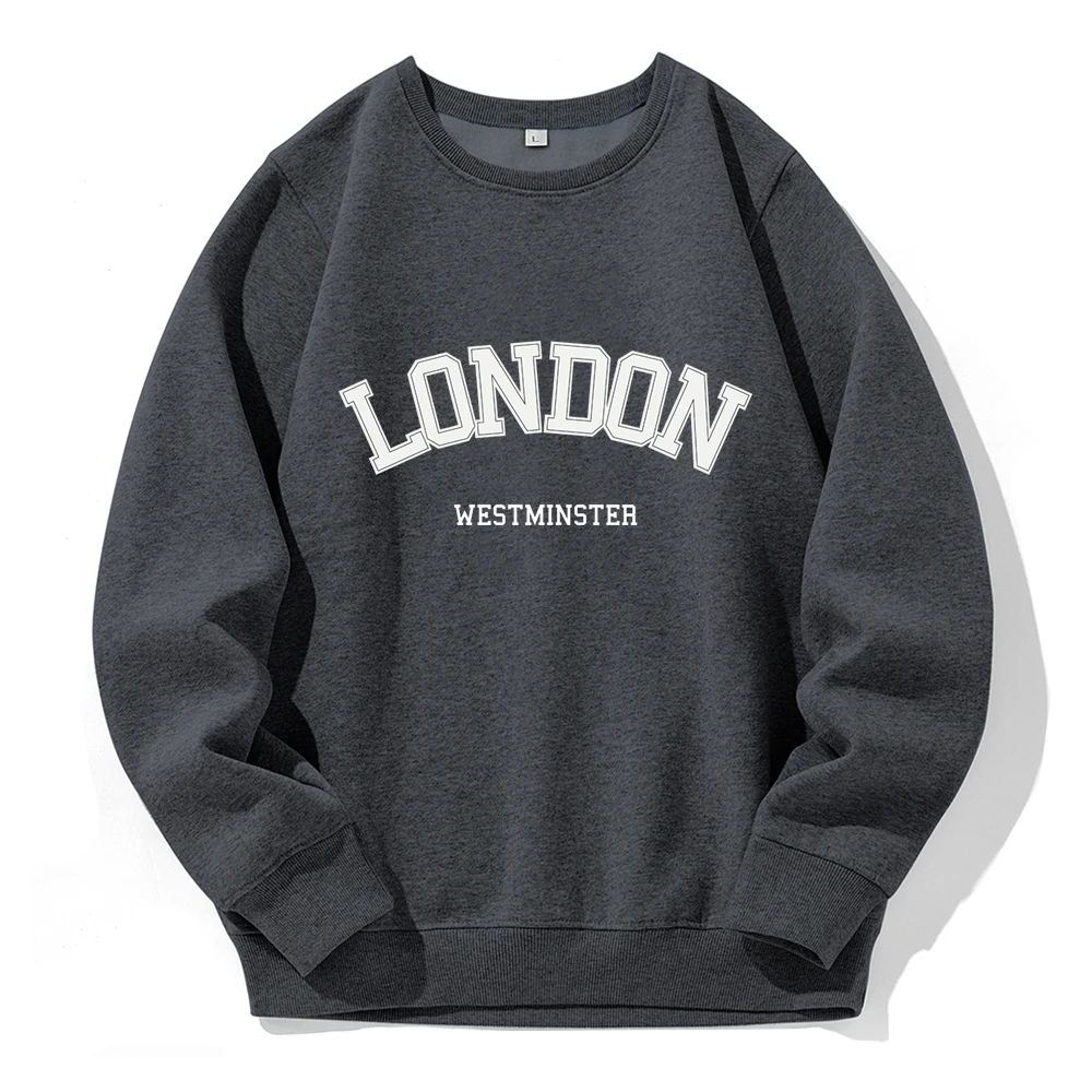 London Westminster Street Letter Printed Man Tracksuit Novelty Funny Tide Hoody Fashion Sports Street Hoodie Warm Fleece Hooded