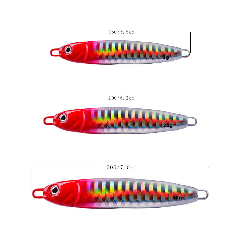 PROBEROS 5pcs Jigger Sea Fishing Metal Jigger Spoon 55/62/70mm 3D Bait Lead Fish Sea Bass Jigger Fishing Gear Accessories
