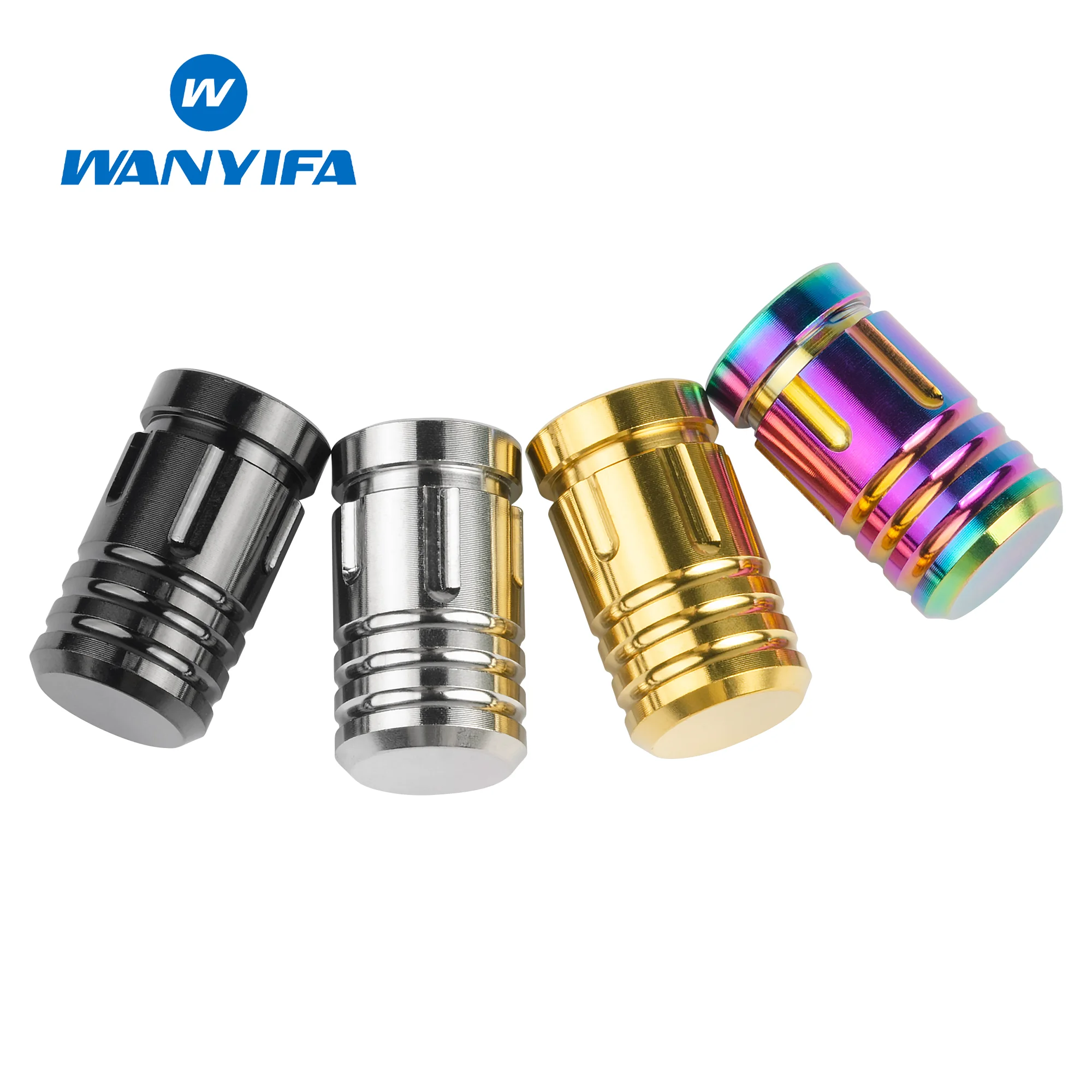 Wanyifa Titanium Alloy Schrader American straight groove Valve Stem Dustproof Cap For Road Mountain Bicycle Tyre