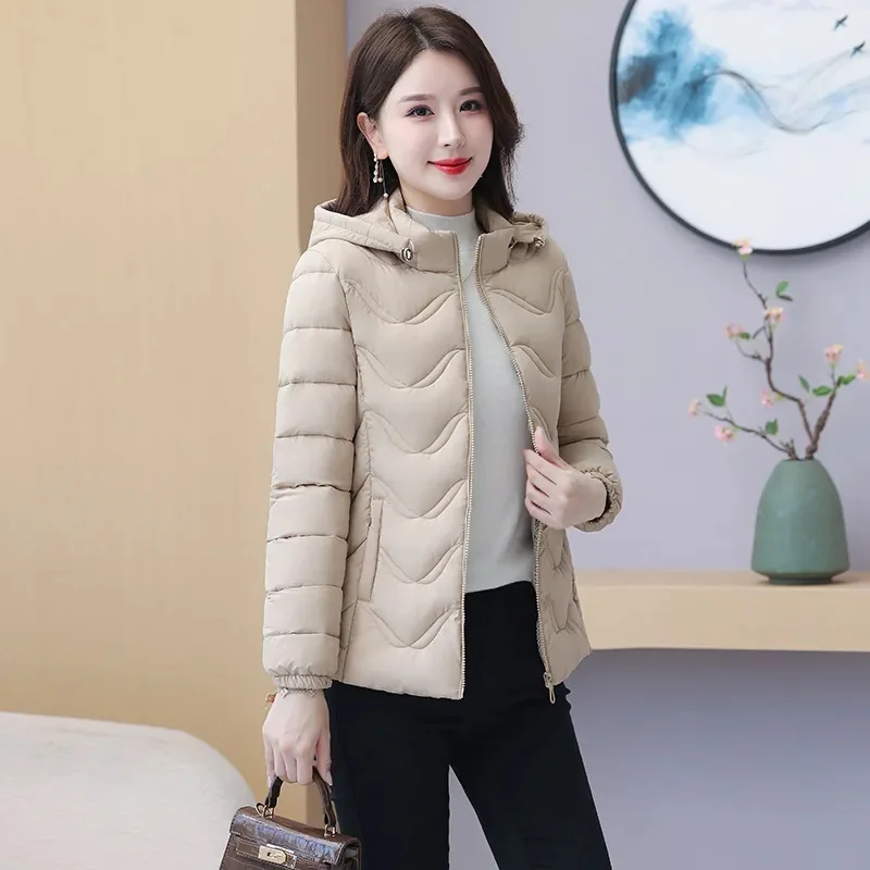 

Down Coat Women Parkas Winter Short 2025 New Warm Cotton Padded Jackets Plus Size 6XL Hooded Outwear Thin Mother Overwear Female