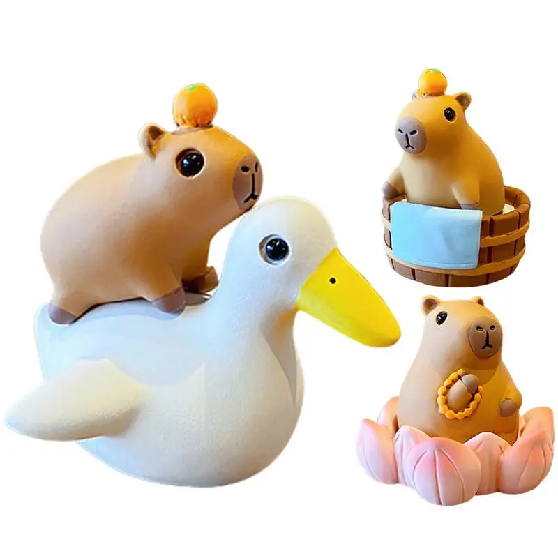 Capybara Car Buddy Creative Spring Capybara Shaking Head Dashboard Figurine Ornament Car Interior  home Decoration