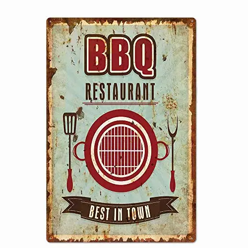 Barbecue Master Dad's BBQ Zone Fast Food Retro Metal Tin Signs Pub Kitchen Home Grill Vintage Wall Decor 8x12 Inch azx-15