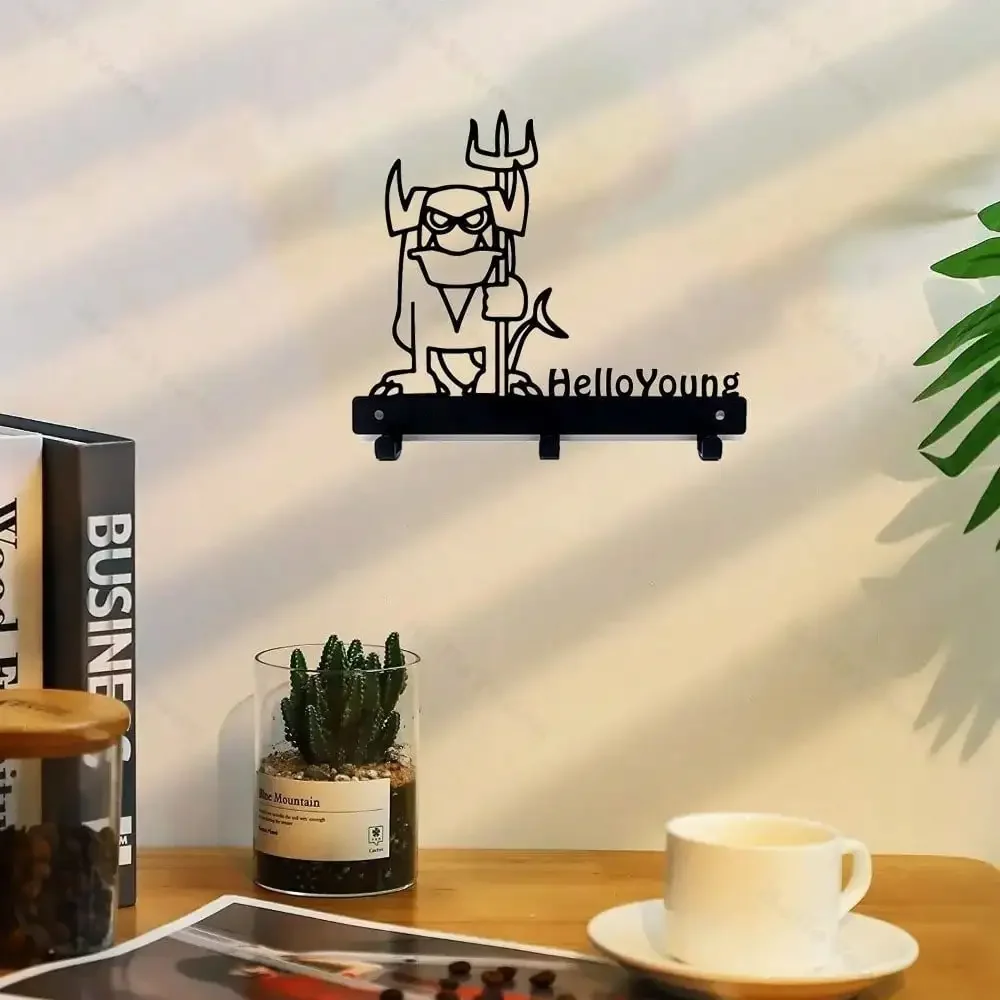CIFBUY Cartoon Metal Wall Hook Iron Mug Towel Holder Hanging Decor Kitchen Bathroom Pantry Home Accent Gift Ornament