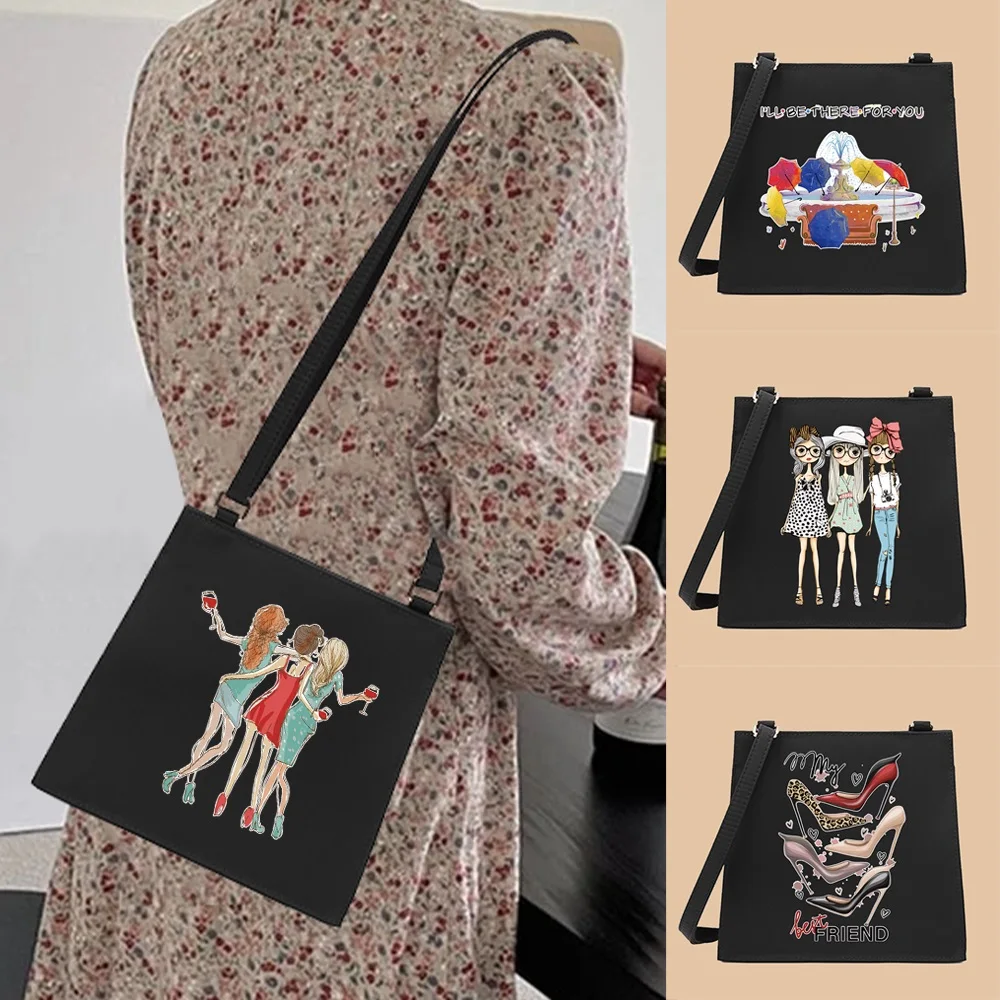 

Женские квадратные сумки на плечо, новый стиль 2022, чехол через плечо, сумка-мешок, модная сумка-мессенджер для поездок, сумка с узором для друзей