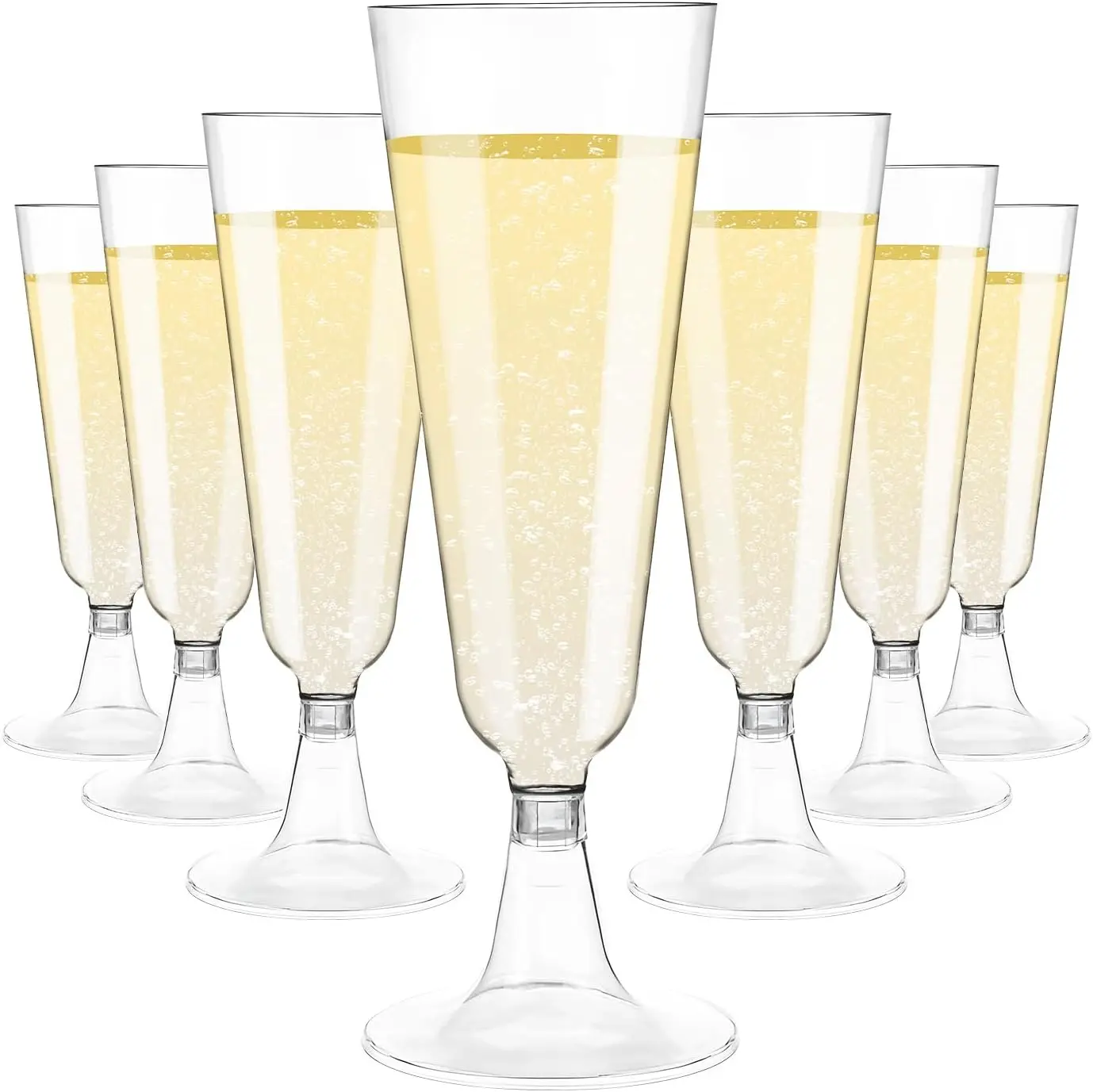 100er-Pack Einweg-Champagnerflöten, 14 cm, durchsichtige Party-Toastgläser aus Kunststoff für Hochzeit, Erntedankfest, Geburtstag