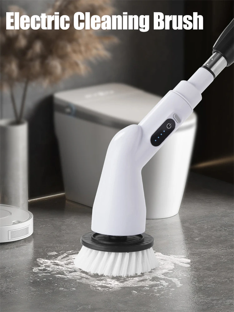 Electric Cleaning Brush Multifunctional Household Wireless Rotatable Cleaning Brush For Bathroom Kitchen Windows Toilet