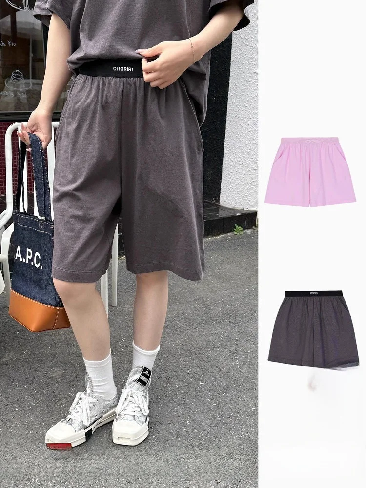 

Loose Sport orts Brand Spring Summer Casual Cotton Straight Leg Pants Elastic Waist ket Detail No Ironing Needed