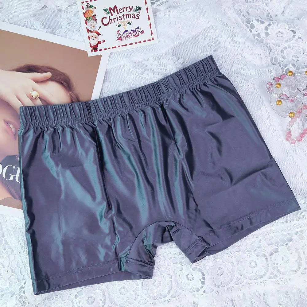 

Unisex Summer Glossy Sexy Shorts Satin Silk Plus Size Fitness Sports Slim Bottoms