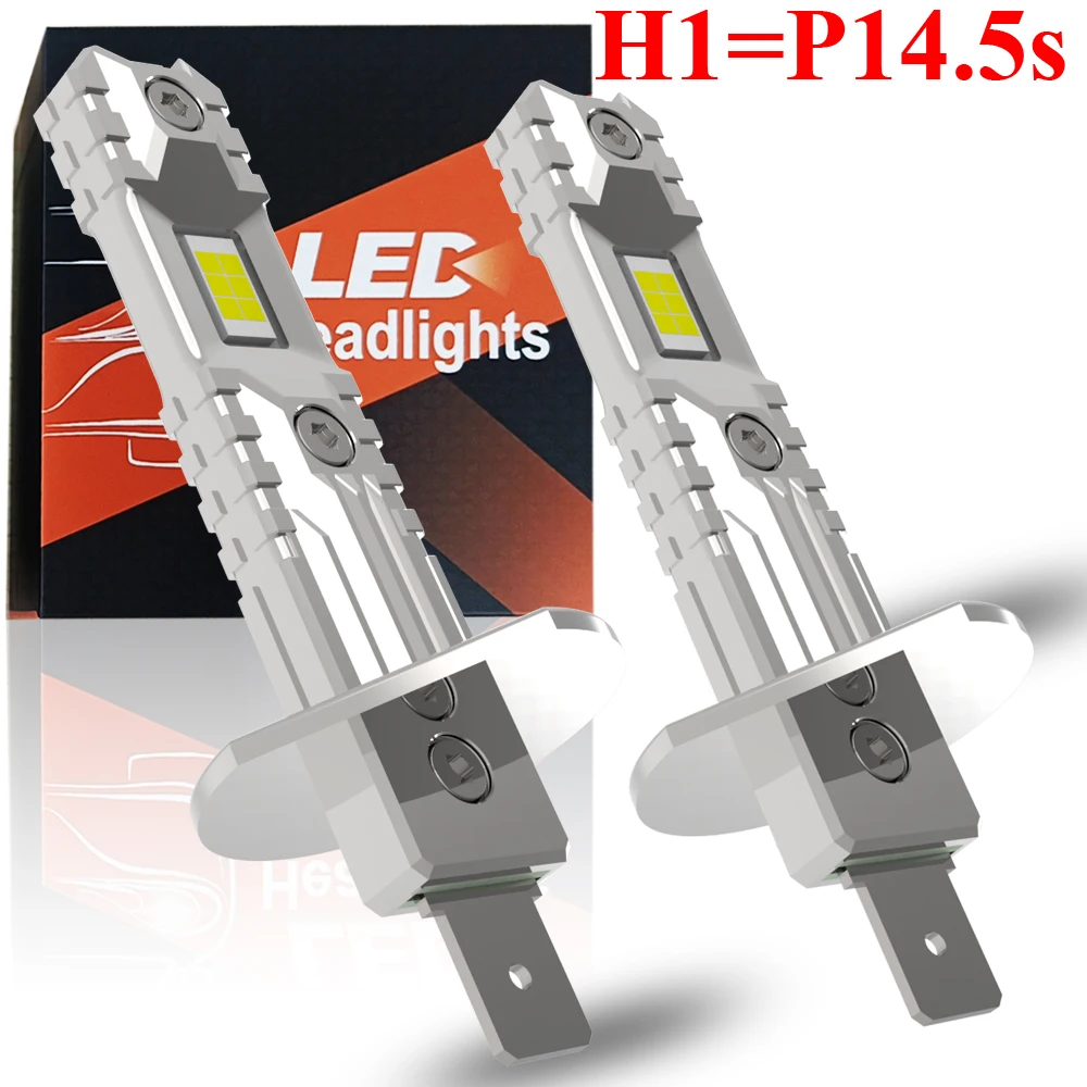 

2 шт. H1 Led P14.5s адаптер не требуется лампы фары высокой мощности супер яркий мощный автомобильный турбодиод белый мото противотуманная фара 12 В