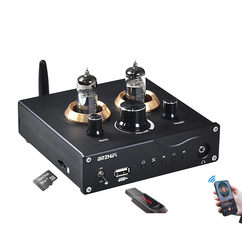 6J5 Vacuum NE5532 Tube Preamp Headphone Amplifier HiFi Stereo Preamplifier APTX ES9023 Home Theater Pre AMP Pcb Assembly