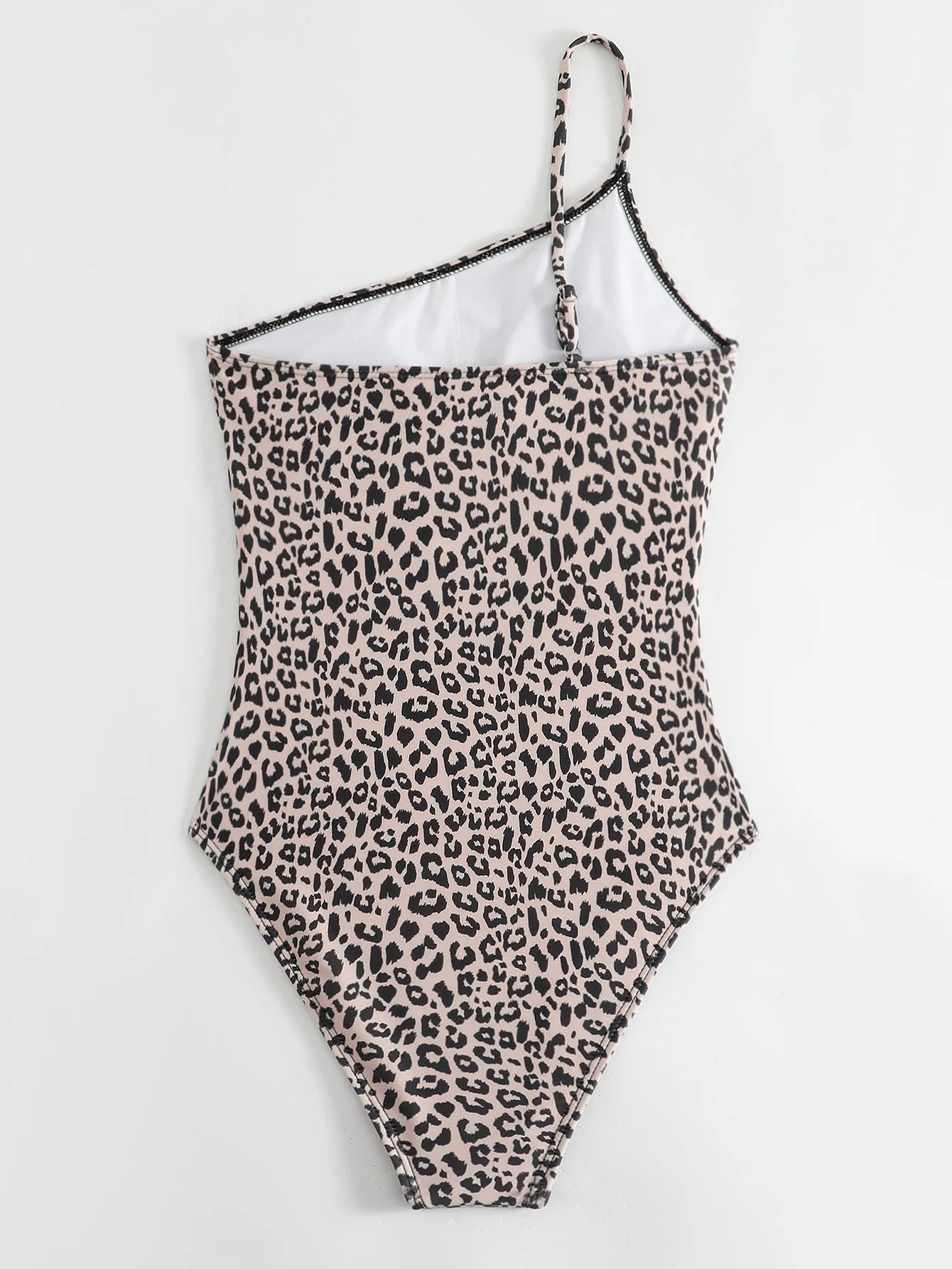 Sexy Badeanzug mit Leopardenmuster, einteilig, Schrägkragen, Tanga, Bikinis, Bademode, Badeanzüge, Strand-Outfits, Bodysuit, Biquini, Tankini