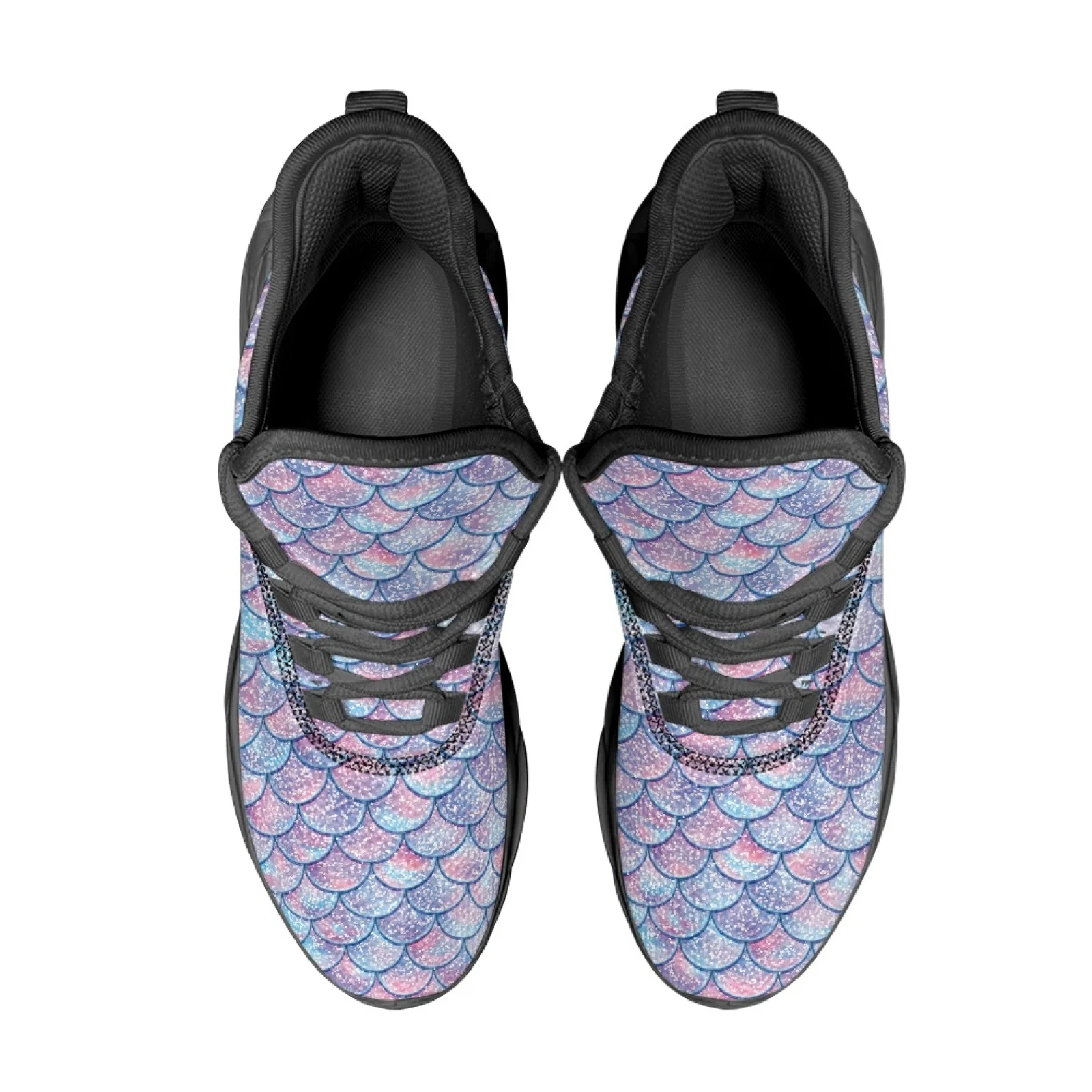 PENSTROLL Glitter Mermaid Scale Men's Sneakers Running Shoes Athletic Shoes for Student Casual Mens Running Shoes