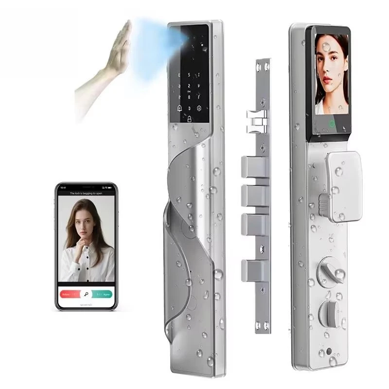 Smart door lock face palm vein recognition, waterproof high definition camera