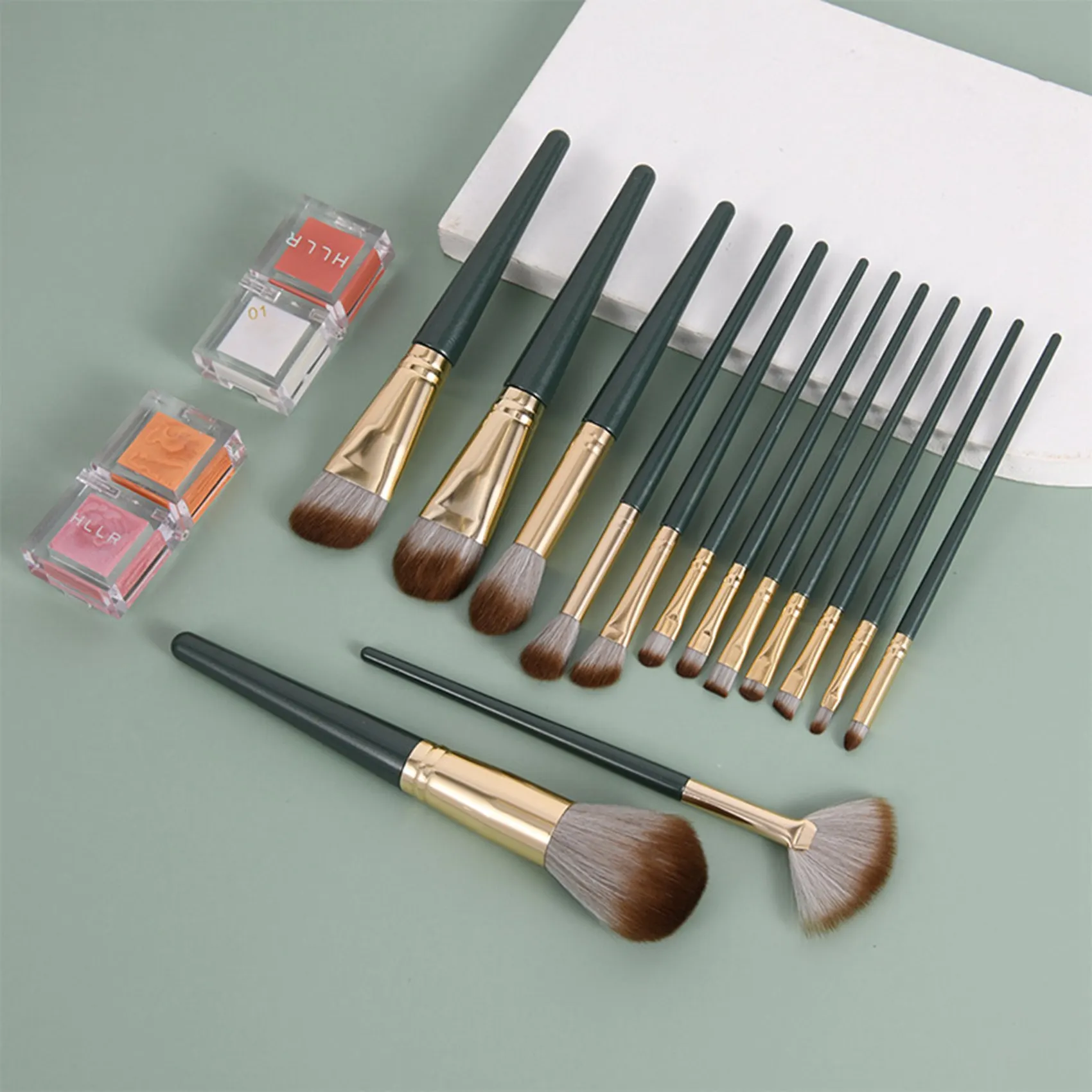 ABRN-14Pcs Mini Makeup Brush Professional Powder Eyebrow Eye Shadow Makeup Brush Set Portable Makeup Brush With Storage Bag