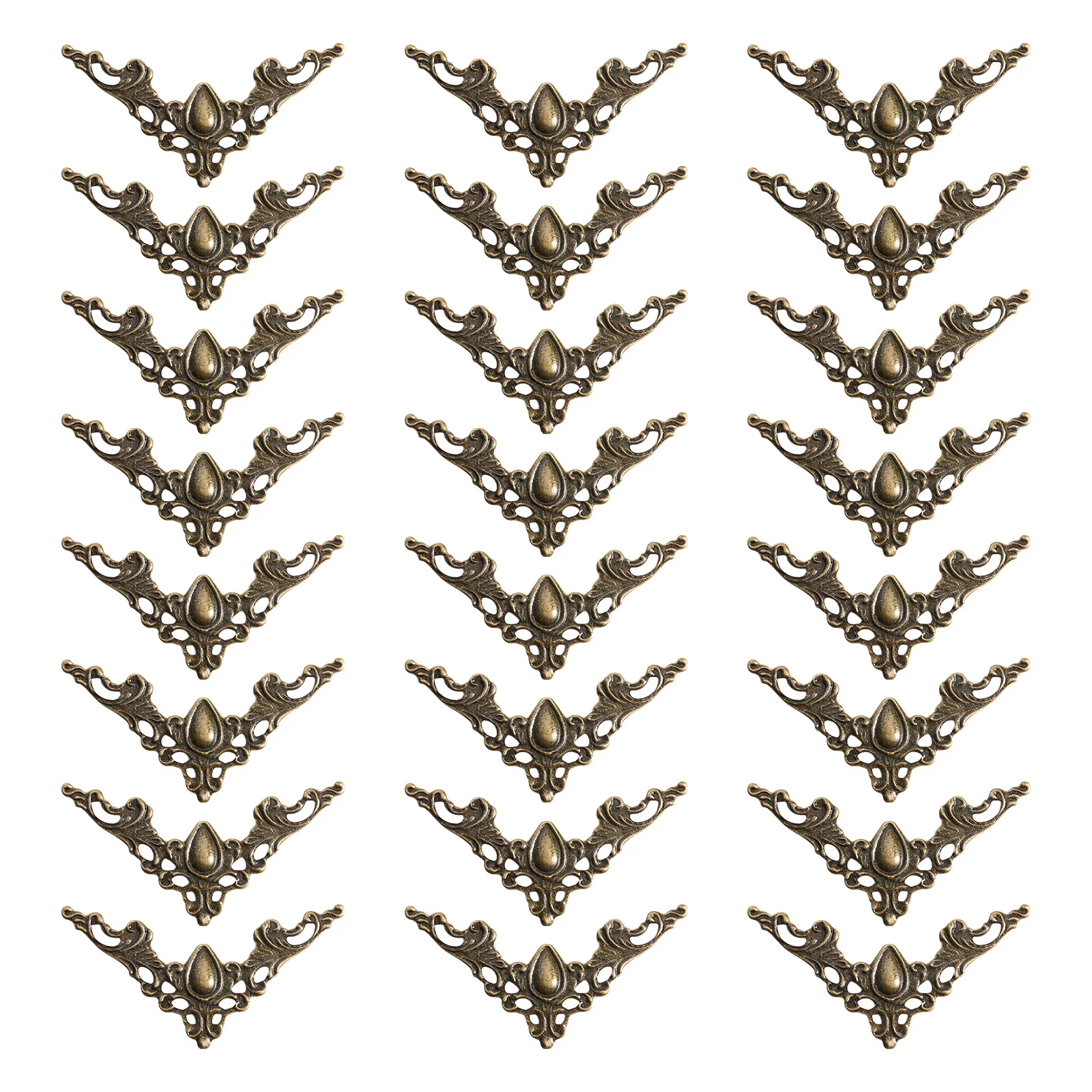 Parches protectores de esquina de caja, 24 Uds., bordes de libro de Metal Vintage, estilo decorativo, joyería DIY, regalo, álbum, cubierta de esquina de libro