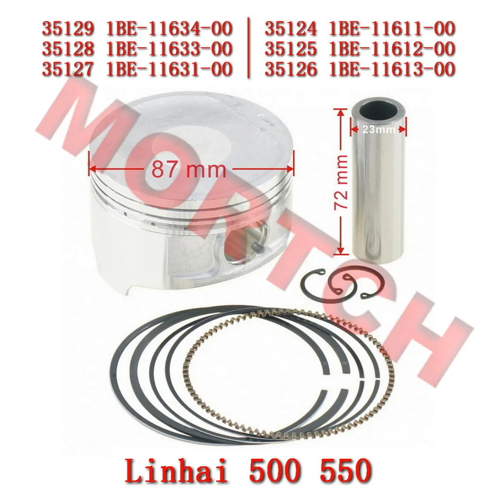 Piston Assy 35128 1BE-11633-00 35127 1BE-11631-00 35124 1BE-11611-00 35125 1BE-11612-00 For Linhai ATV 500D 500-D M550 EFI M550L