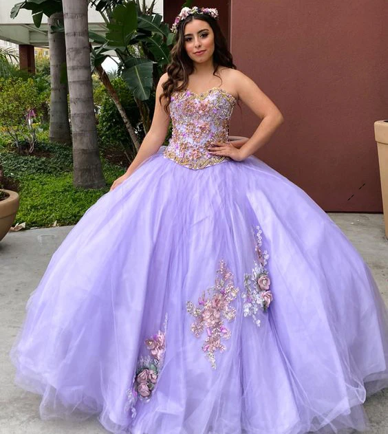 Великолепные платья для Quinceanera с розовыми цветами 2022, сиреневое бальное платье, милое выпускное платье с бисером, винтажное милое праздничное платье на день рождения 15