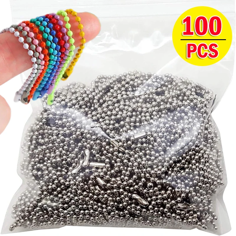 20/40/60/100 stuks bal kralen kettingen past sleutelhanger/poppen/label hand tag connector voor DIY armband sieraden maken accessorise 12CM