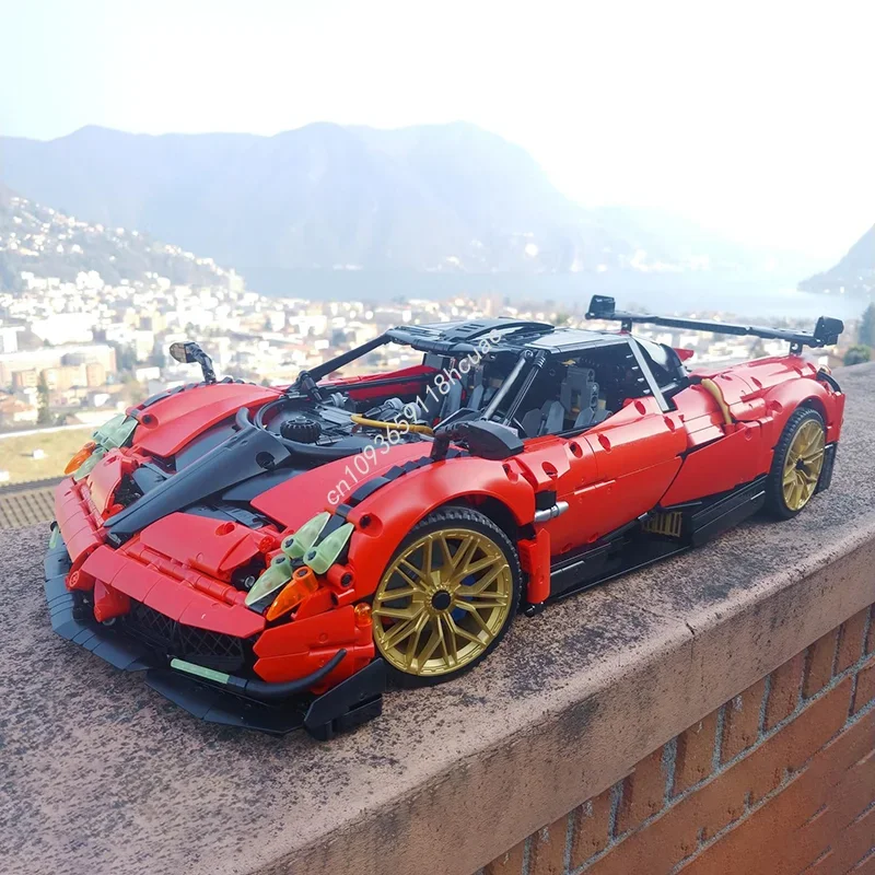 4706 Uds. MOC Pagani Huayra BC modelo técnico bloques de construcción arquitectura DIY Idea educación ladrillo regalos de navidad juguetes para niños