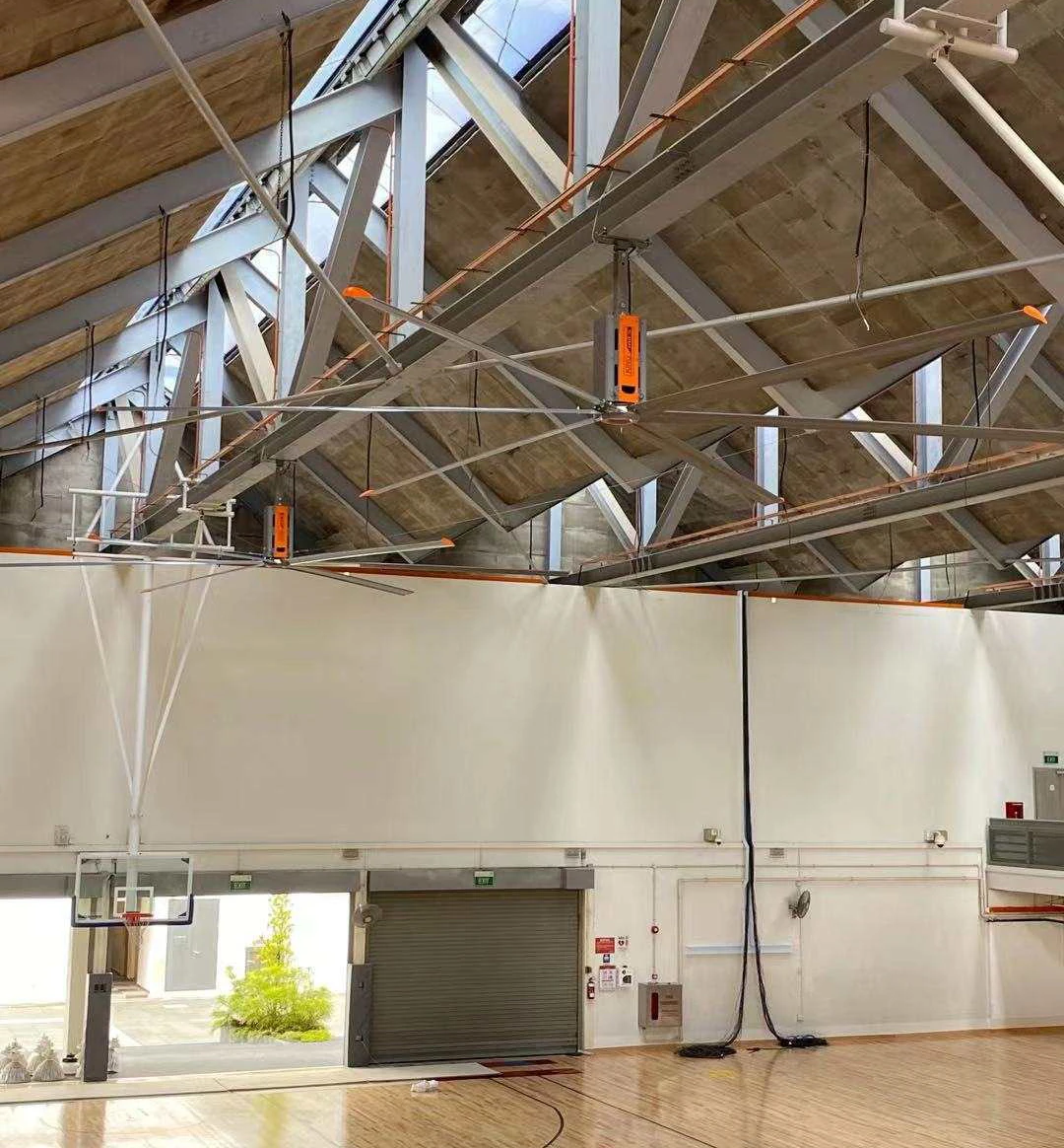 Kipas Angin Industri HVLS RTFANS 24ft IP55 Tahan Air, Kipas Besar untuk Gym, Gereja, Gudang