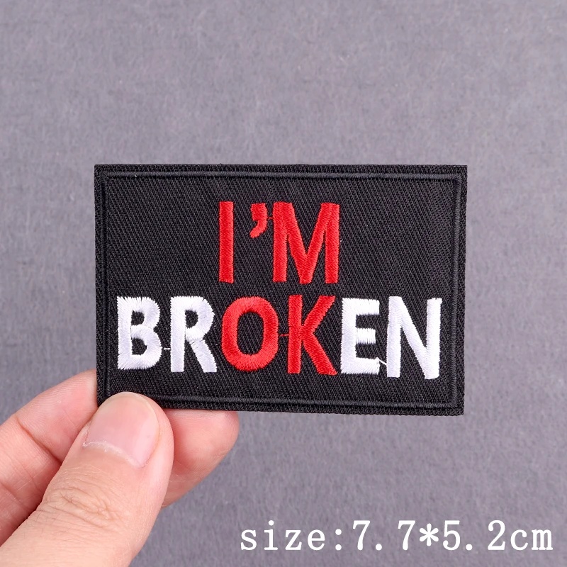 Punk Slogan Stickerei Patches Für Kleidung Buchstaben Copywriting Eisen Auf Patches Für Kleidung Auf Jeans Rucksack Hut Dekor Aufkleber – Detail 15