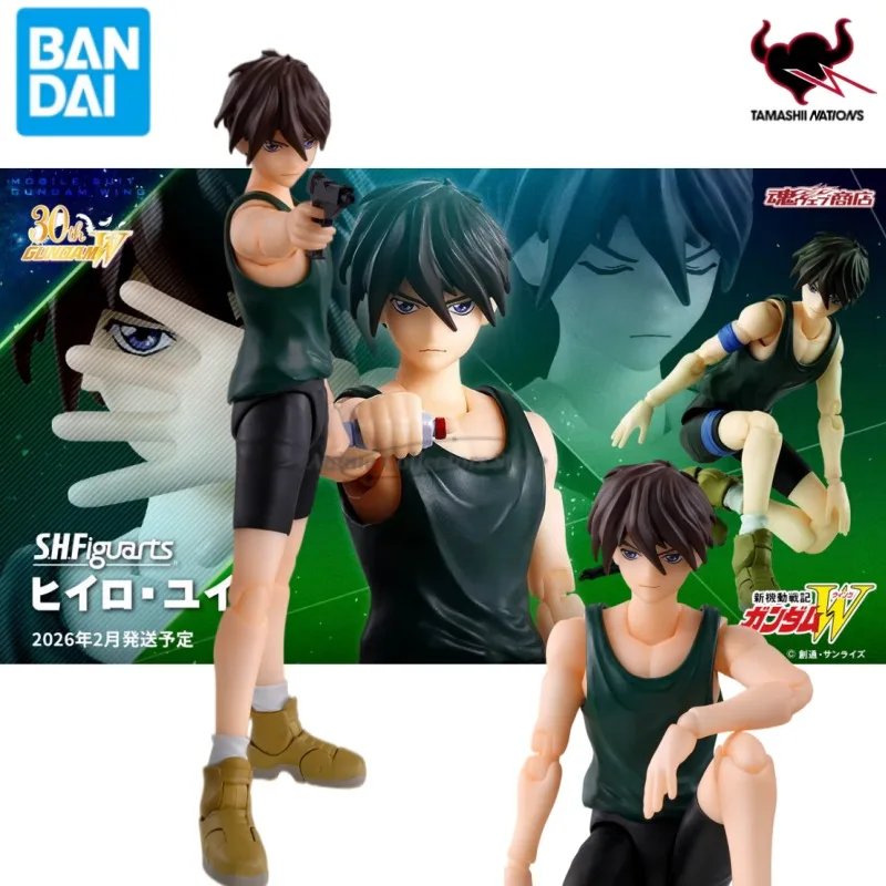 

in Stock New Origina Bandai S.H.Figuarts Mobile Report Gundam Wing SHF Heero Yuy Anime Action Figure Gift Ornament Model Toys