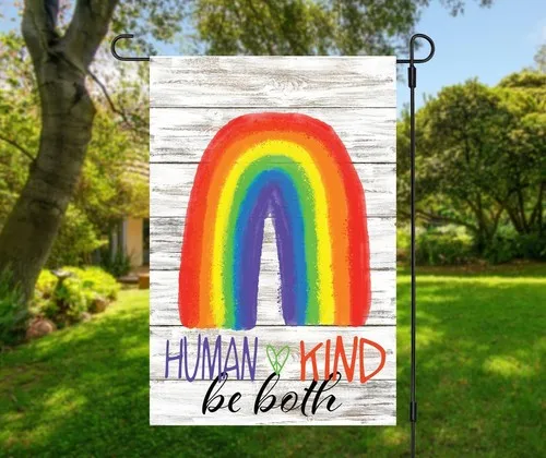Human kind, Be kind, Humankind yard flag, small garden decor , Size 11.8