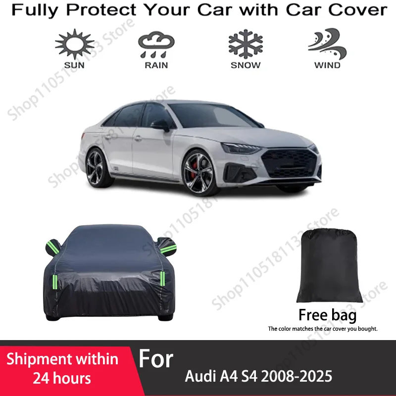 For Audi A4 S4 Car Cover Custom Fit 2008-2025 Waterproof Windproof All Season Heavy Duty Protection Outdoor Indoor Use