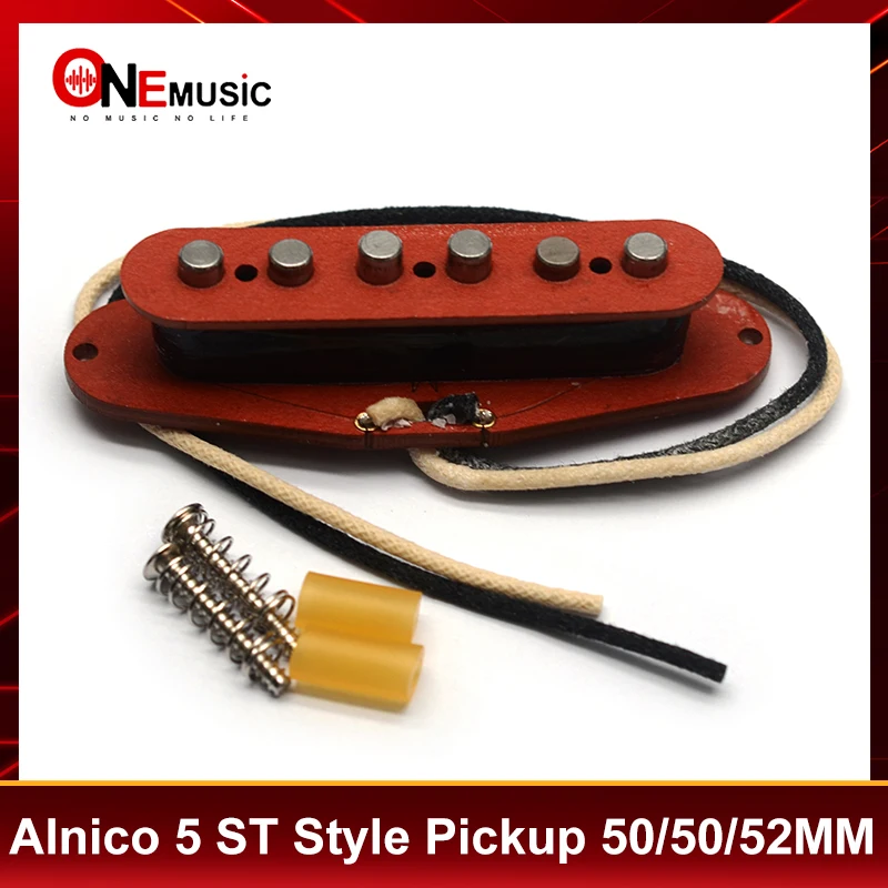 

SSS Alnico 5 ST Style Pickup with Red Fiber Bobbin for Electric Guitar 7.5K/7.5K/7.5K-50/50/52 Middle RwRP position