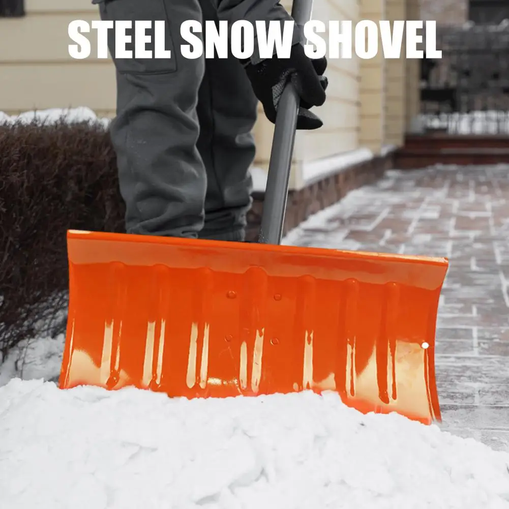 Snow Shovel Snow Pusher Large Capacity Bucket Manganese Steel Reinforced Scoop Shovel Snow Clearing Handle Not Included