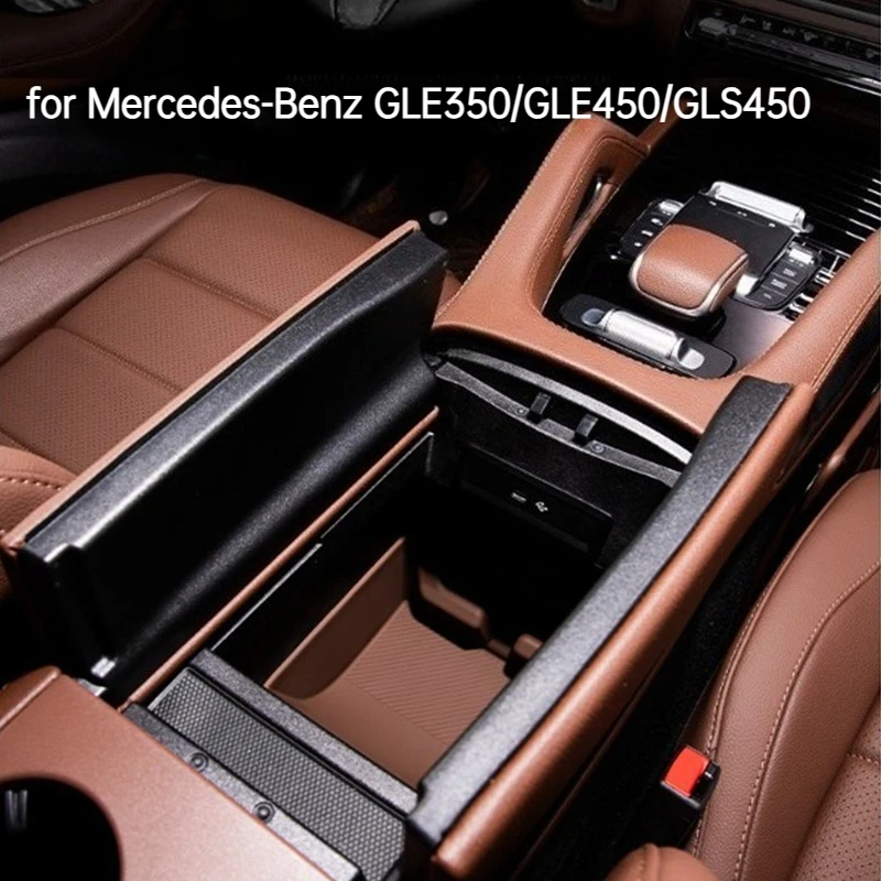 Silicone Center Console Storage Box & Armrest Pad for Mercedes-Benz GLE350/GLE450/GLS450 - Auto Accessory