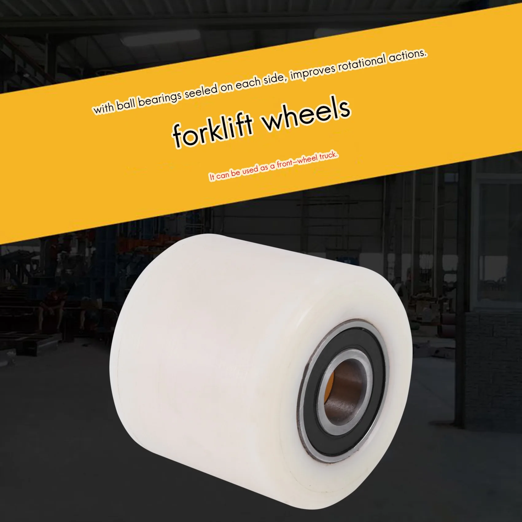 SLQZT Per Ruota pallet 80 * 70mm Nylon Beige + Argento