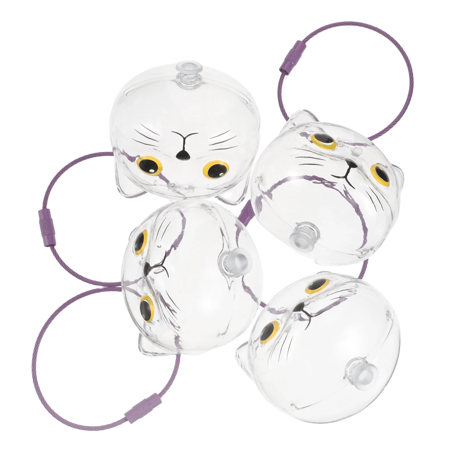 

4Pcs Cat Hair Storage Pendant Memorial Keychain Transparent Pet Hair Keepsake Souvenir Box Display Cat Remembrance Gifts