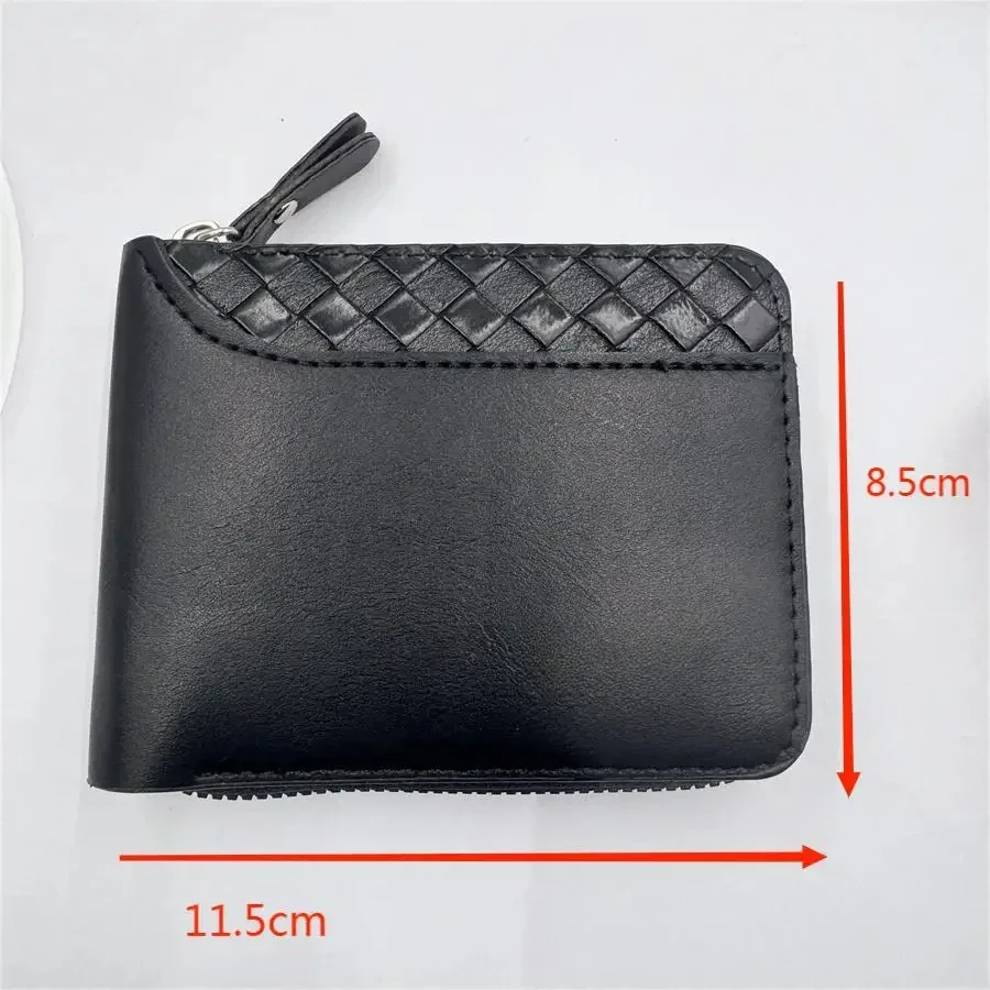 1 pc Leather Men’s Wallet Luxury Mens Purse Male Zipper Card Holders with Coin Pocket Wallets Gifts for Men Money Bag