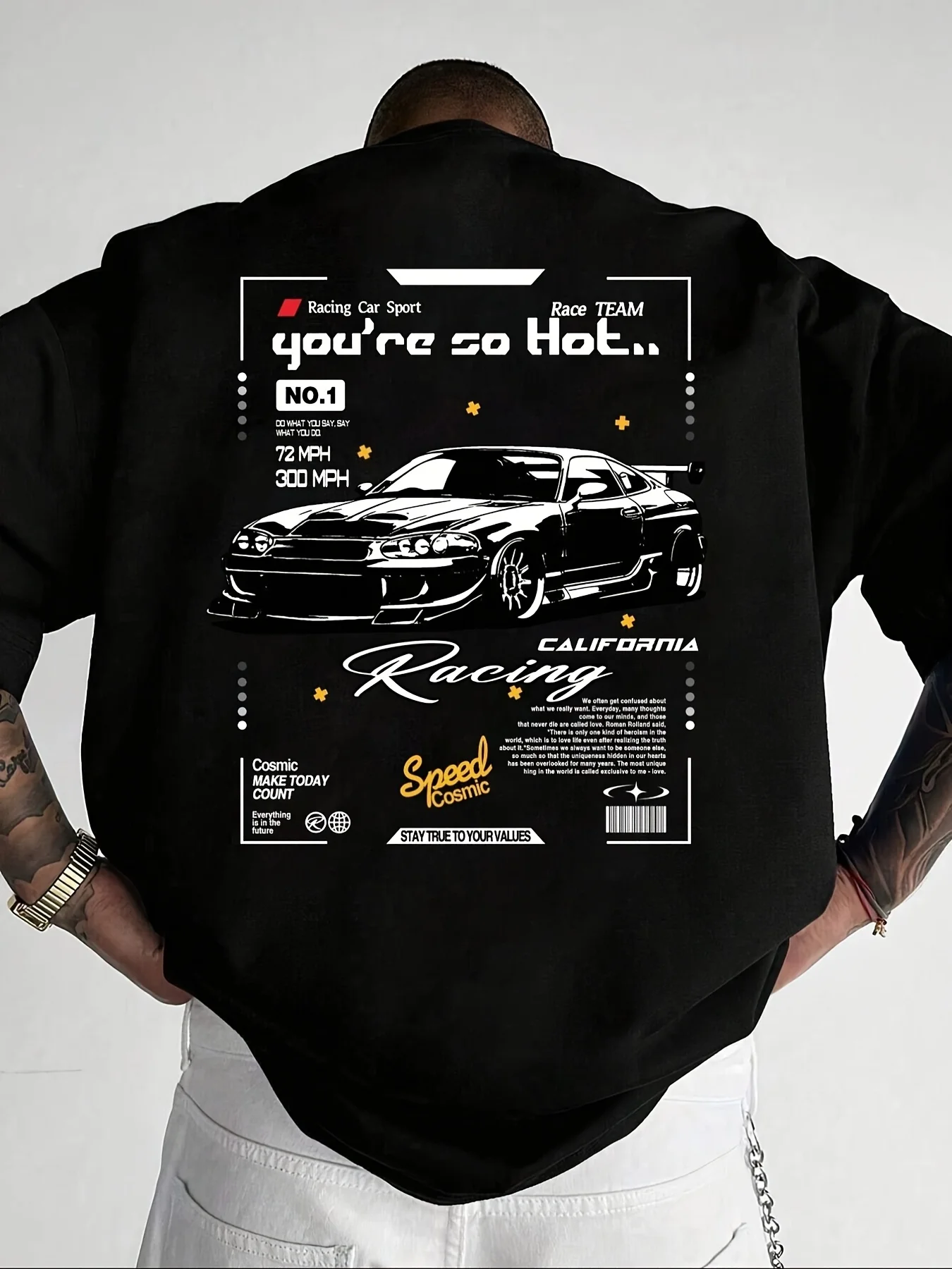 JDM Inspired Race Car Graphic on Premium 100% Cotton Mens T shirt Built for Summer Street Style and Car Culture Fans