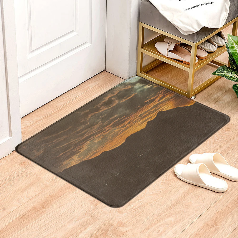 Dusk Entry Door Washable Kitchen Mat Living Room Corridor Decorative Carpet Anti-Slip Bathroom Carpet Landscape Home Door Mat