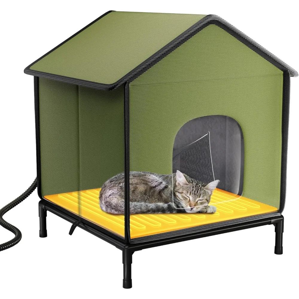 

Heated Cat House Outdoor for Outsid-Wide Winter Shelter for Cat, Heated House for Outside Weatherproof Insulated Protection